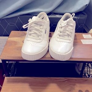 All white pumas size 8 in women